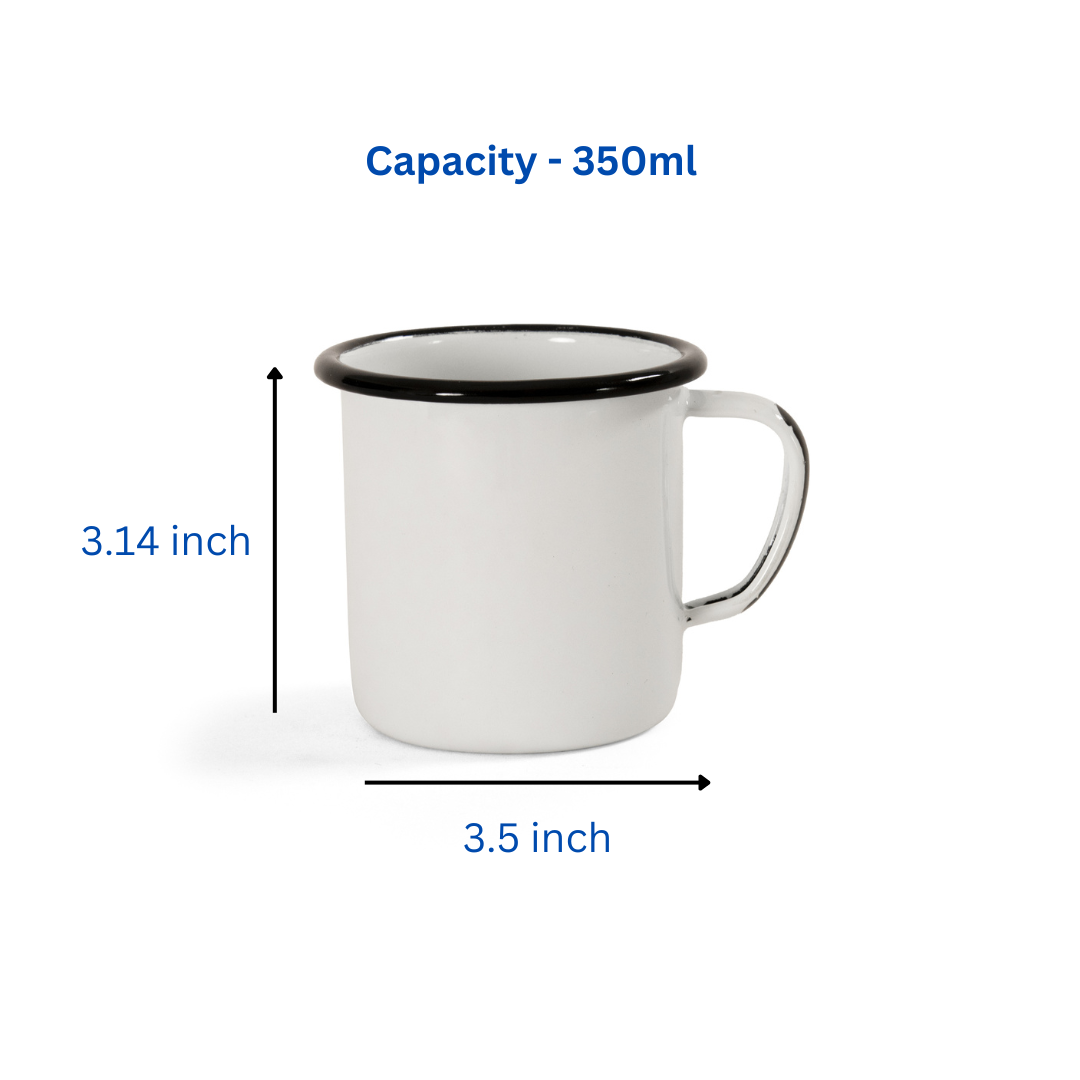 Alpine White Enamel Coffee mug 350ml