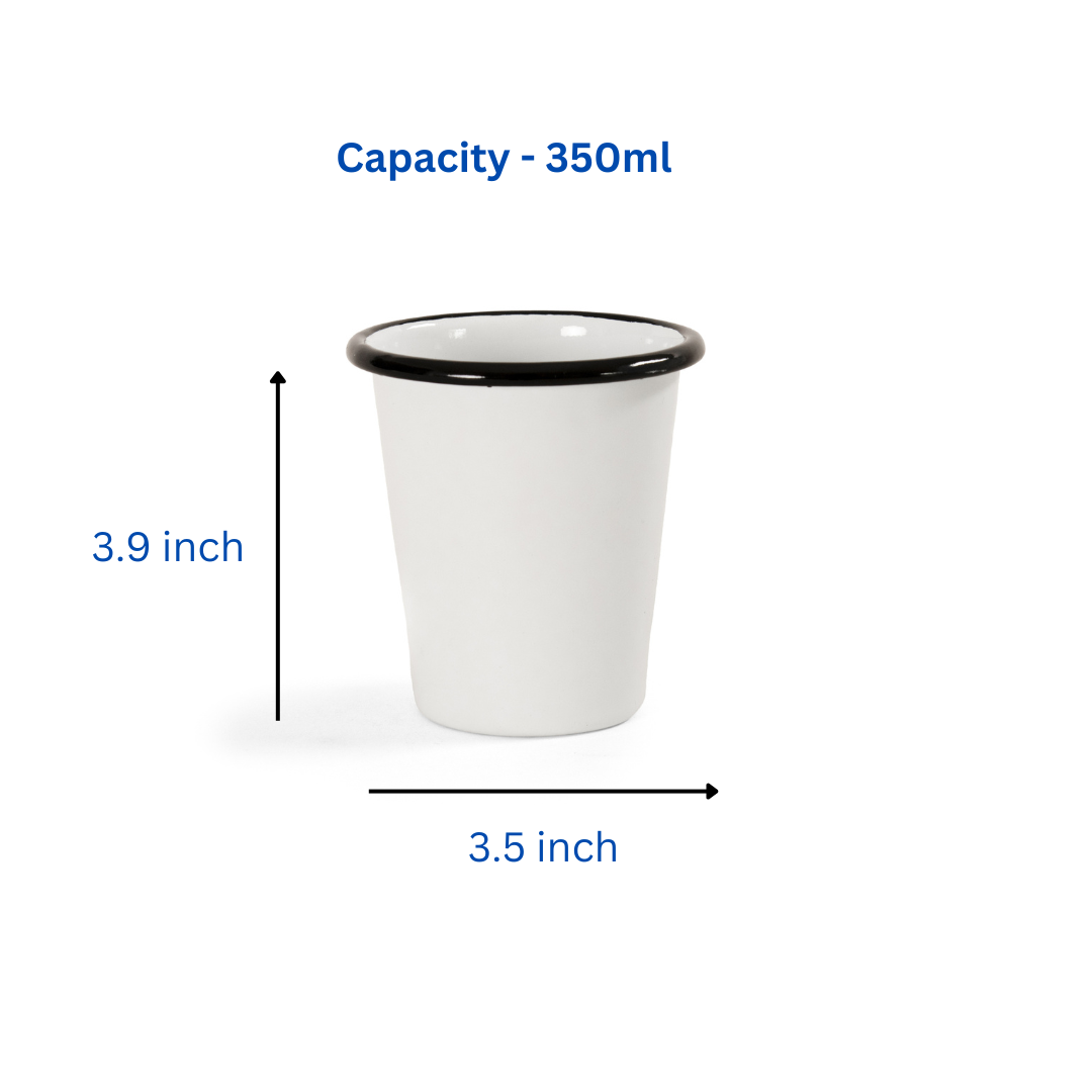 Alpine white enamel tumbler 350ml