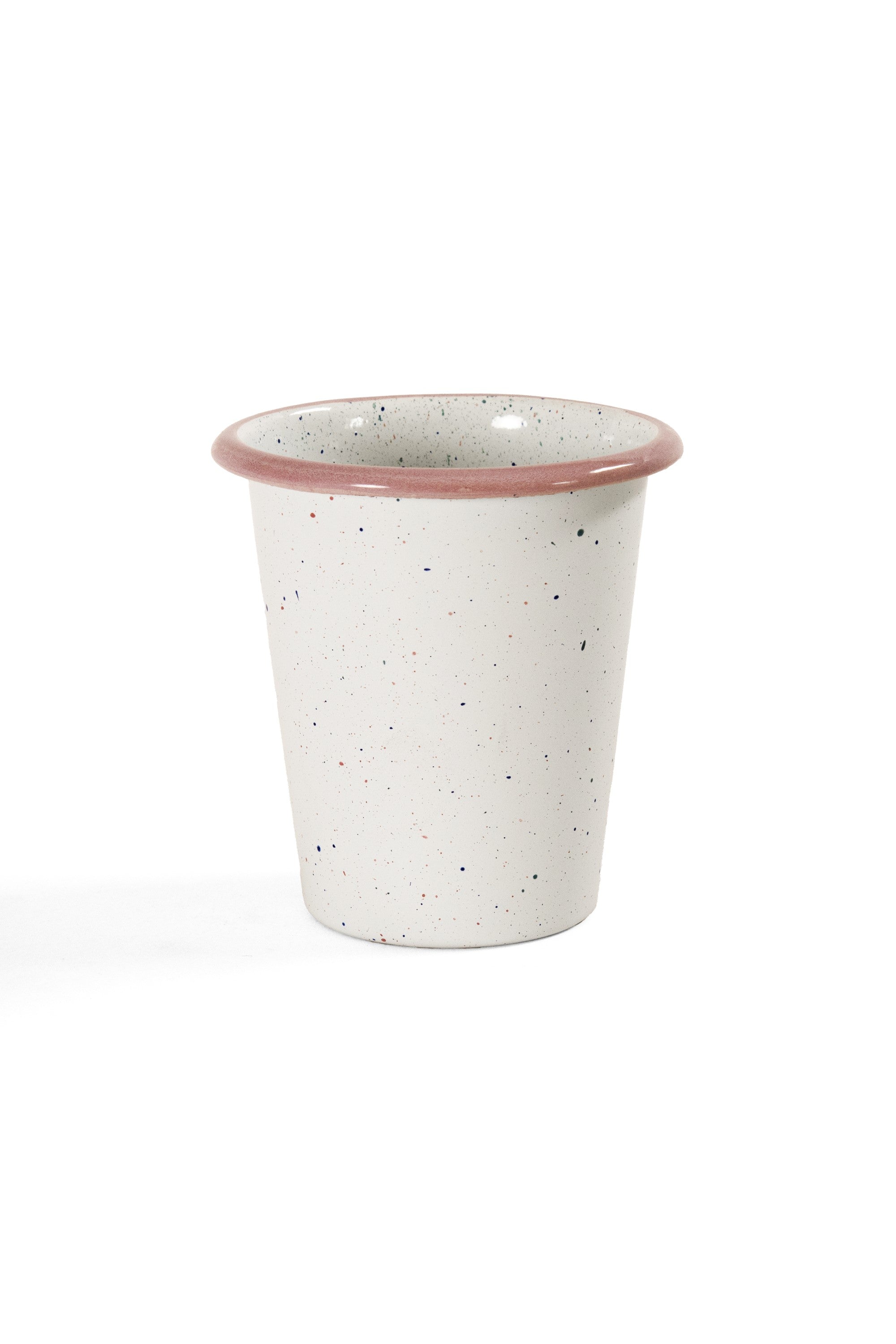 Blush speckled enamel coffee tumbler