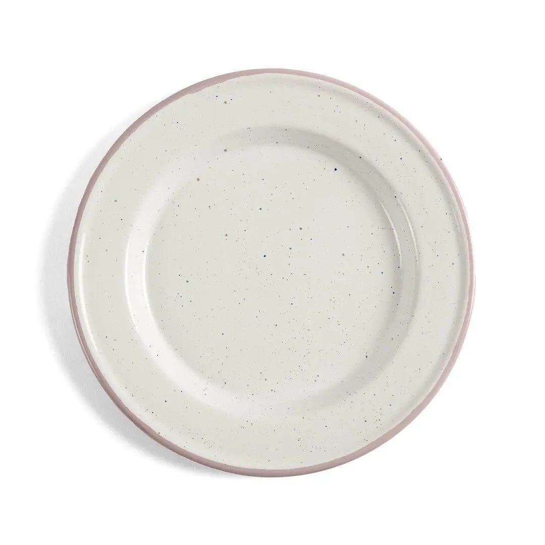 Blush speckled enamel dinner plate