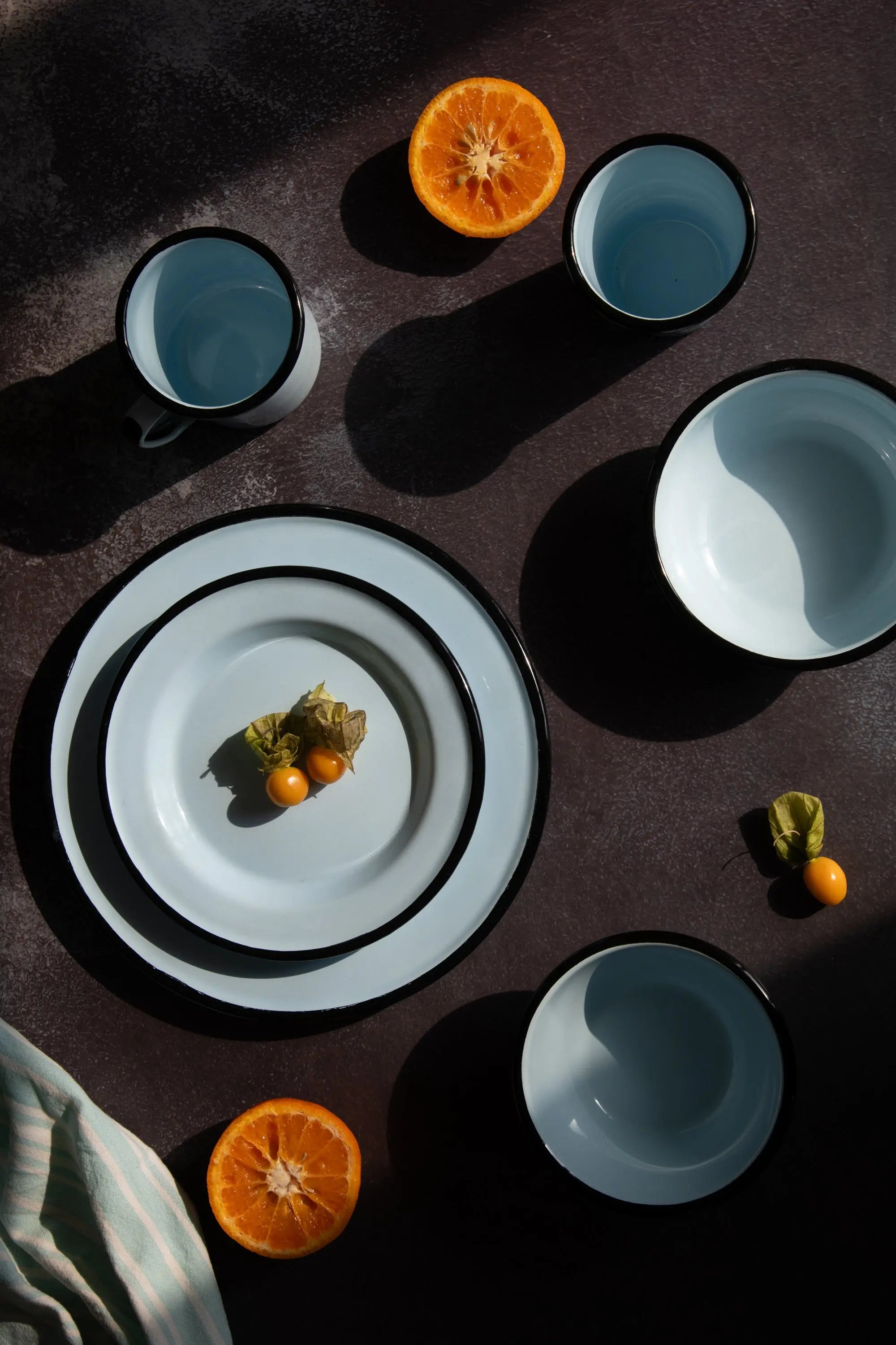 Cerulean Enamel Dinner Set