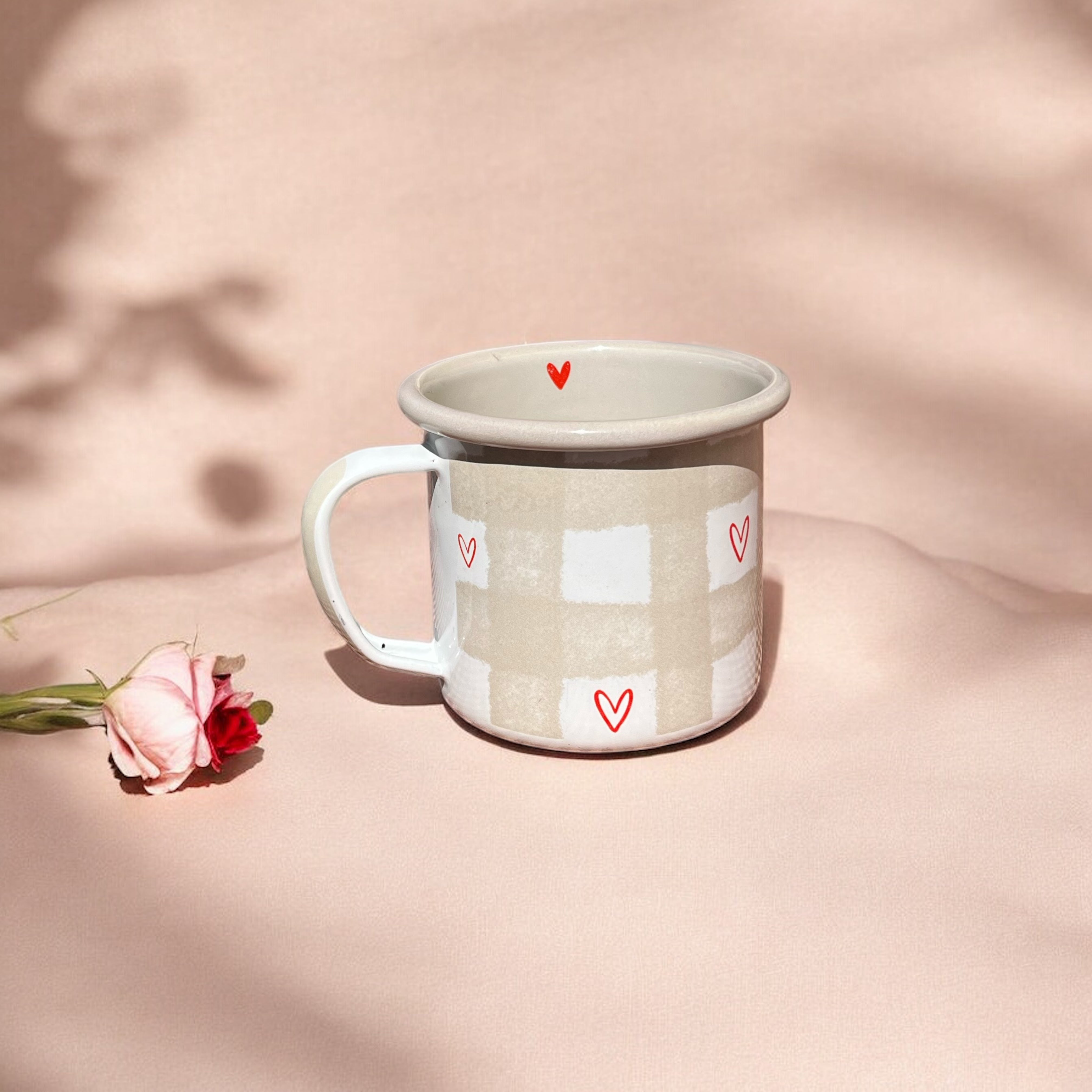 Cozy Heart Coffee Mug 350ml - Beige