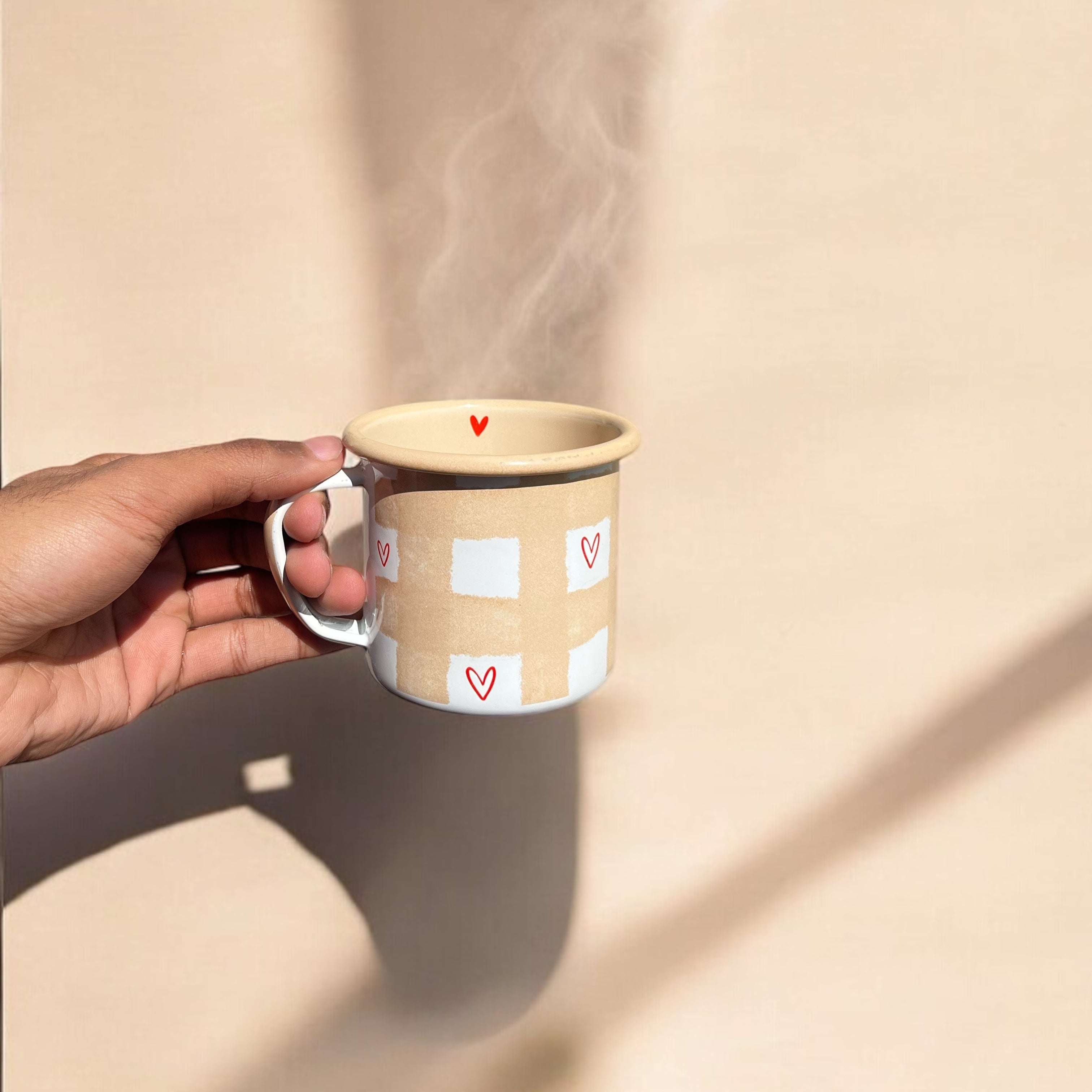 Cozy Heart Coffee Mug 350ml - Peach