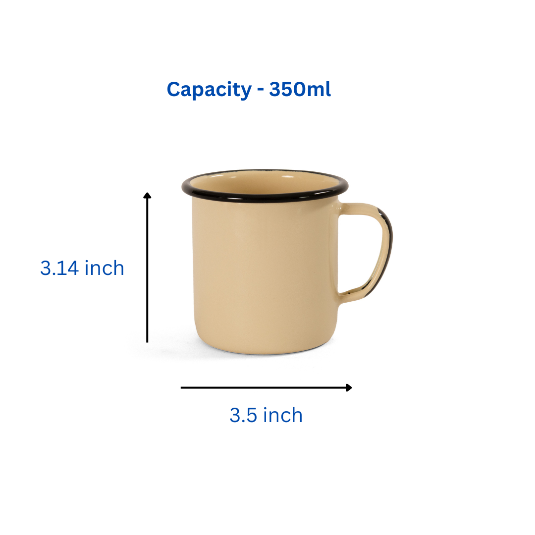 Cream Enamel Coffee Mug 350ml