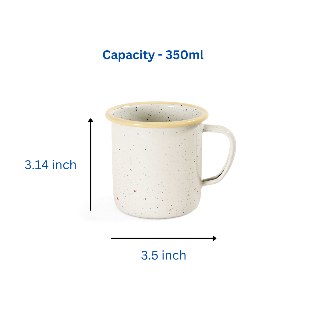 Cream Speckled Enamel Coffee Mug 350ml