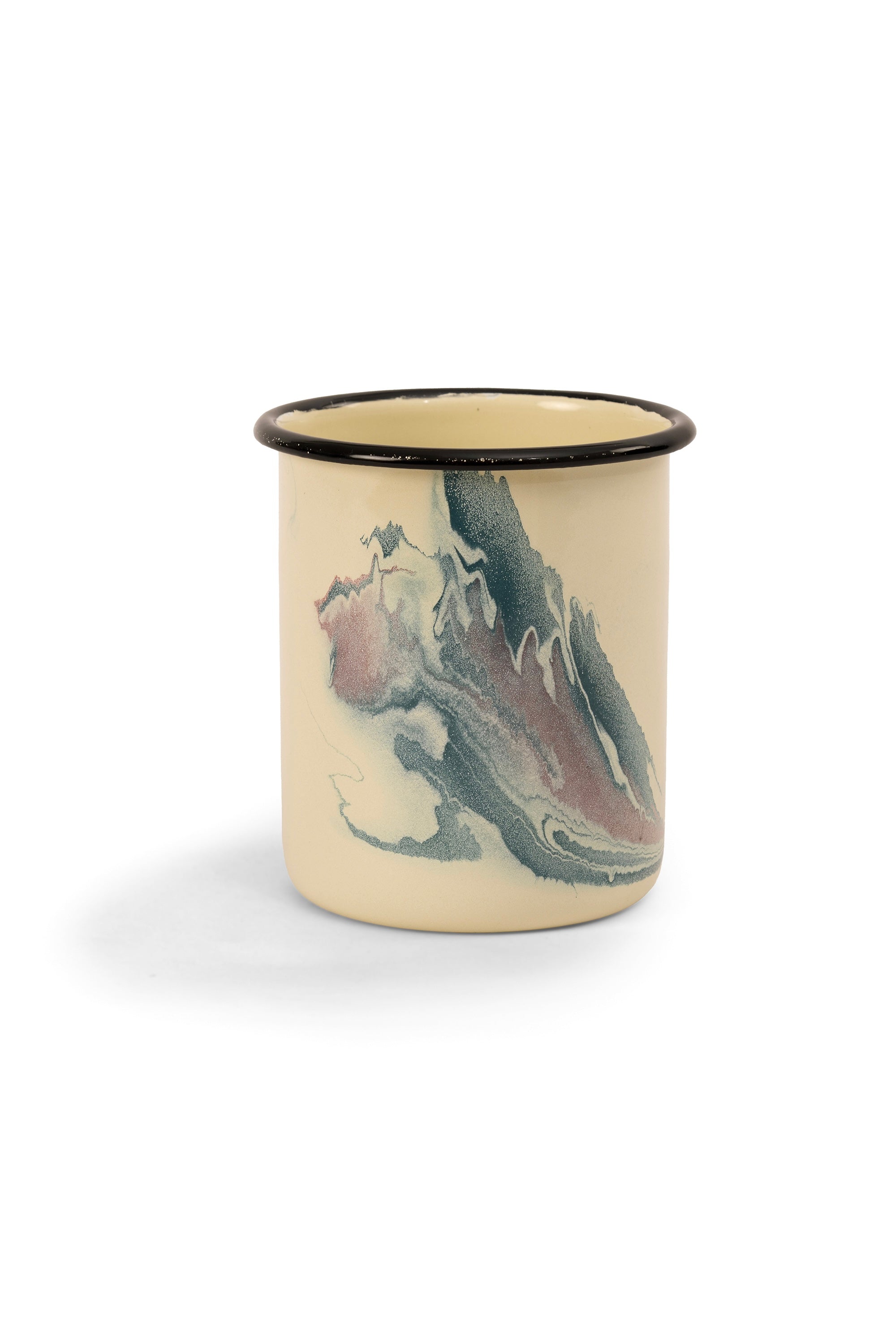 Candy Swirl Enamel Storage Jar 900ml With Wooden Lid