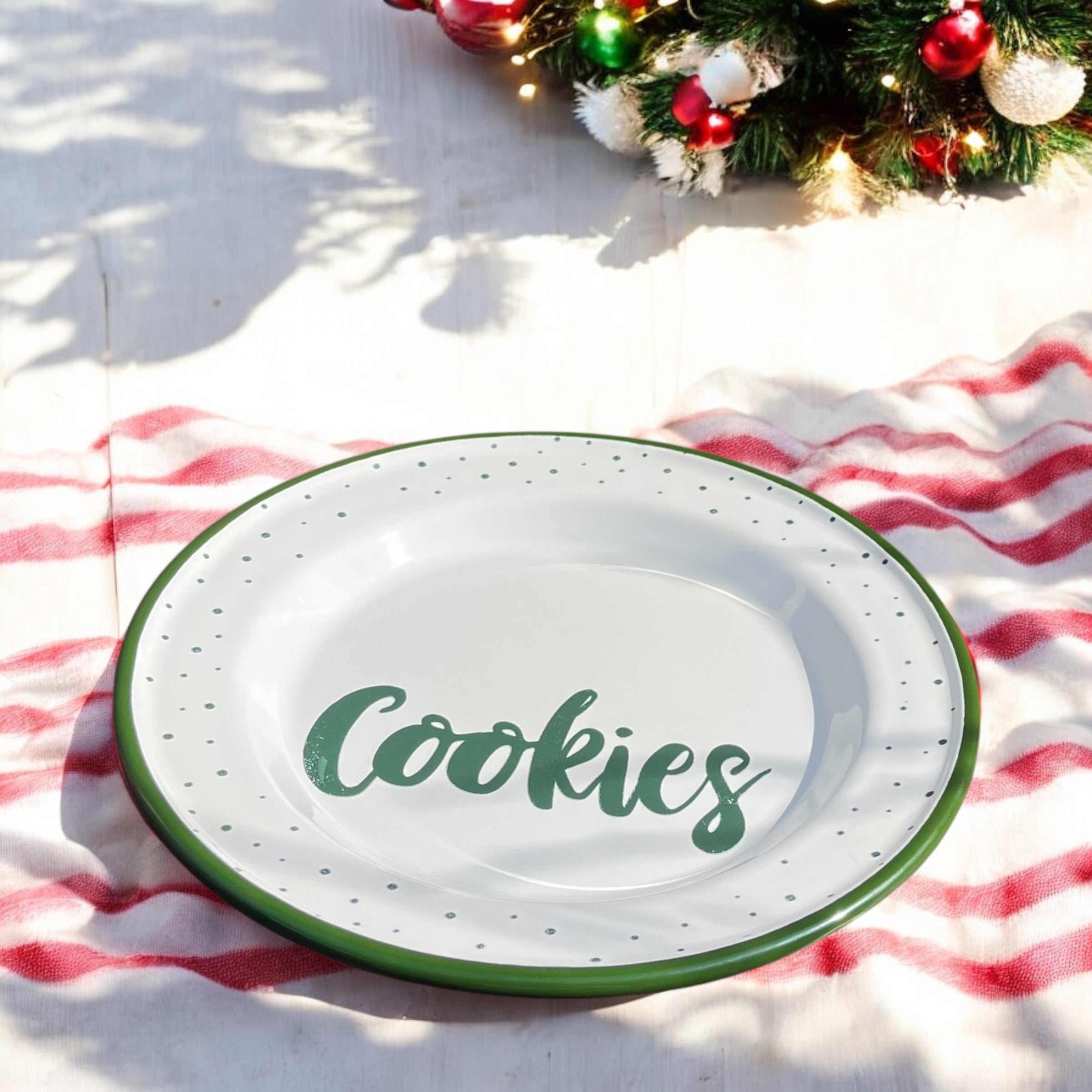 Green Christmas Plate