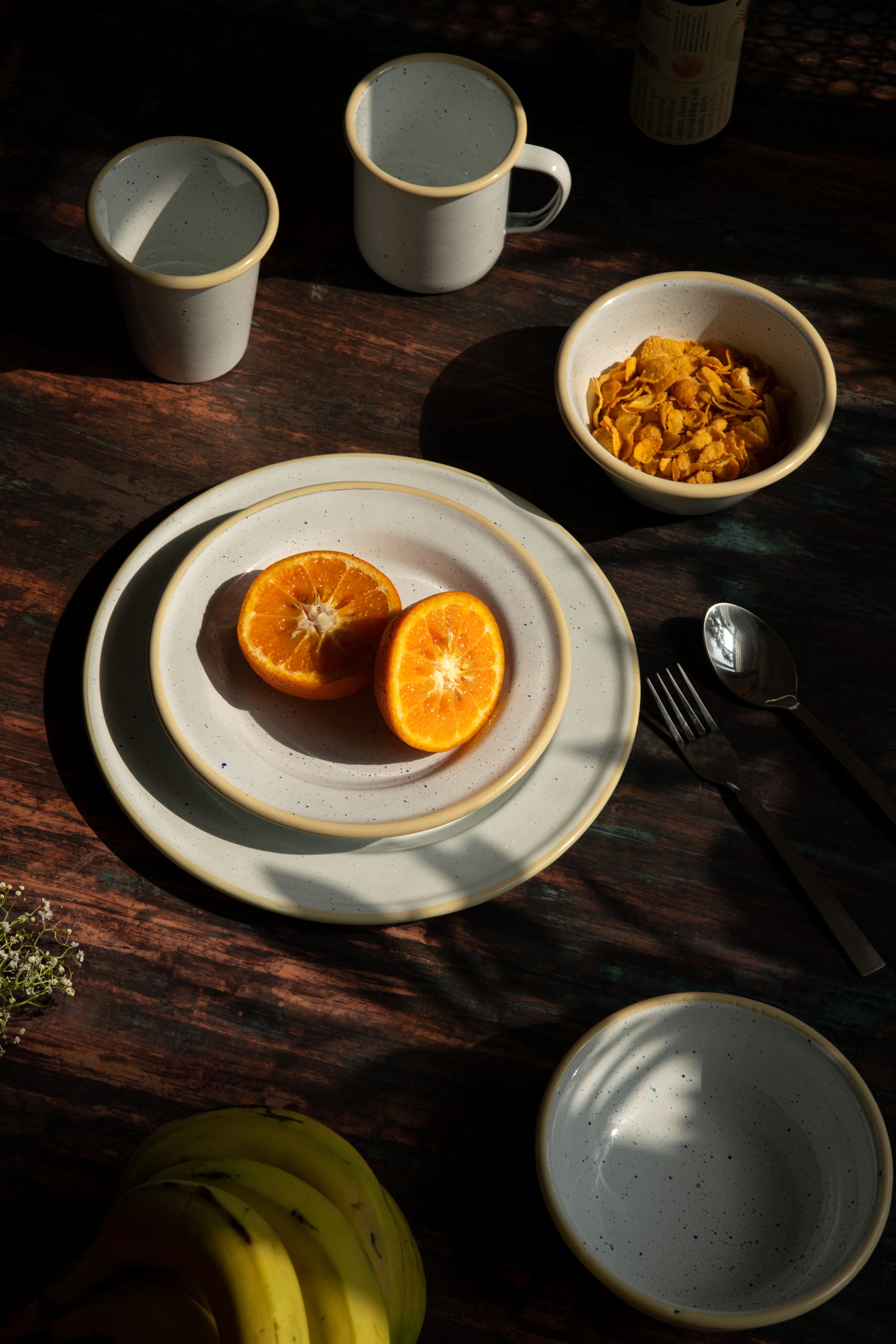 Cream Speckled Enamel Cereal Bowl