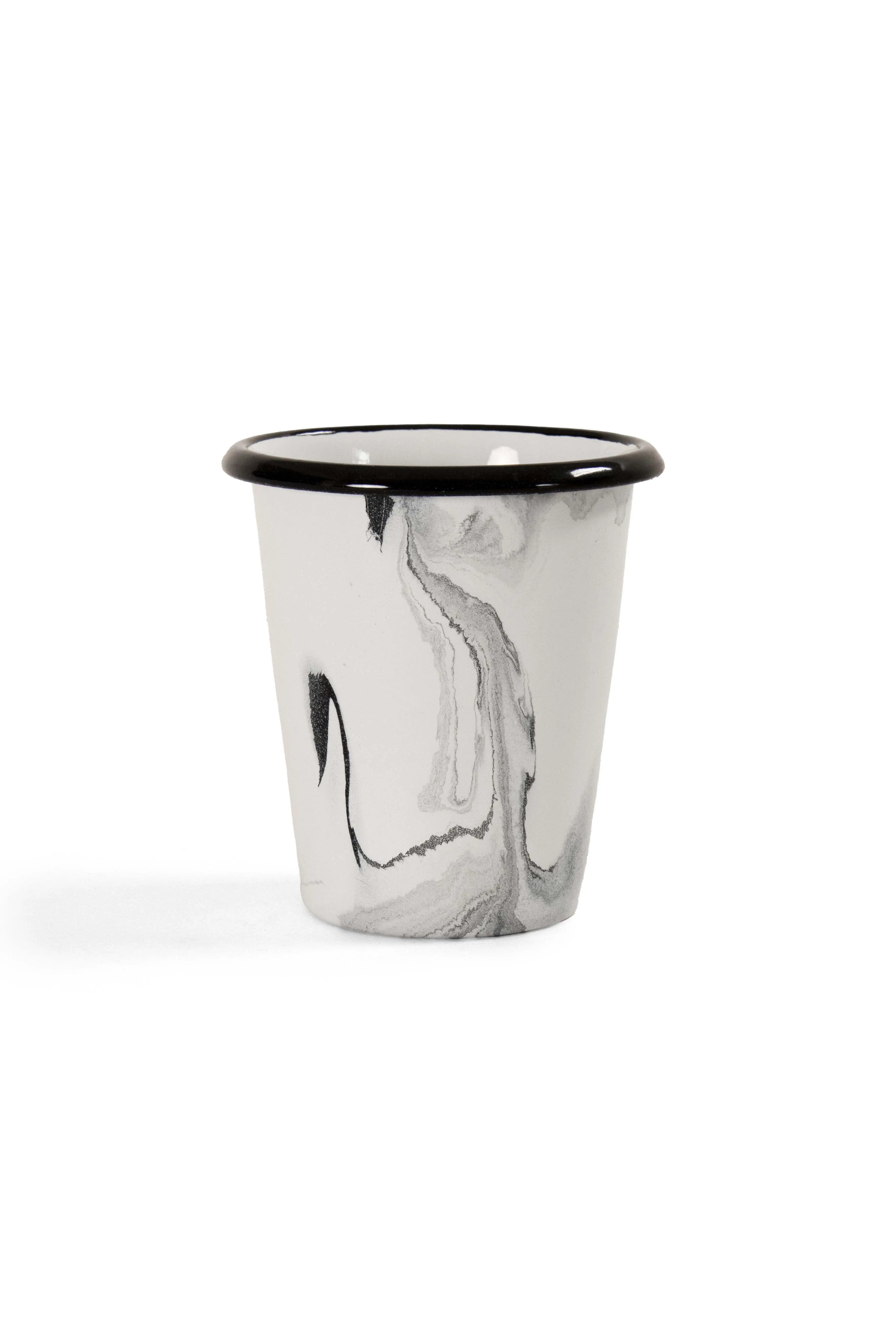 Noir swirl enamel coffee tumbler